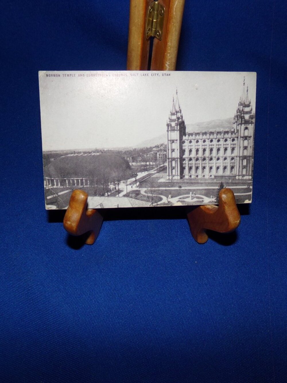 Vintage Mormon Temple & Conoco Postcard - Unposted - Salt Lake City, Utah